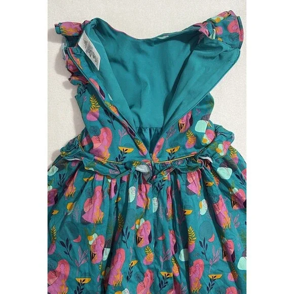 DISNEY STORE Frozen Ana Elsa Princess Dress Pretend Play Sz 9/10 Turquoise/pink - Picture 3 of 12